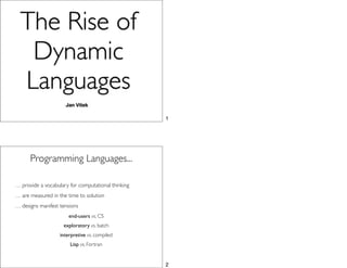The Rise of Dynamic Languages | PDF | Web Development | Internet