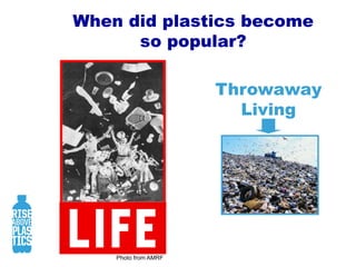 Photo from AMRFWhen did plastics becomeso popular?Throwaway Living