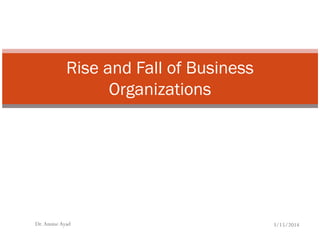Rise and Fall of Business
Organizations
3/15/2014Dr.AmineAyad
 