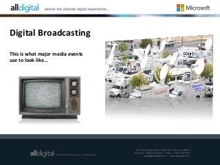 Digital Broadcasting
This is what major media events
use to look like…

 