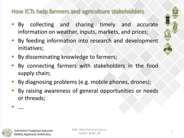 ICT in Agriculture | PPTX | Internet | Computing