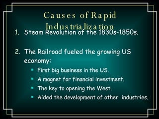 Causes of Rapid Industrialization ,[object Object],[object Object],[object Object],[object Object],[object Object],[object Object]