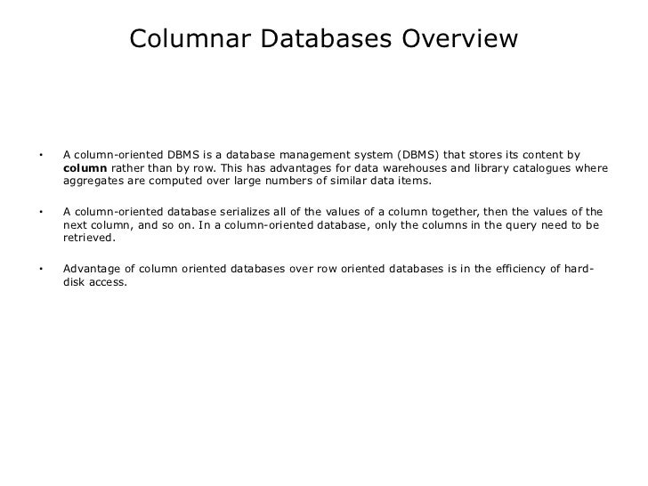 Rise of Column Oriented Database