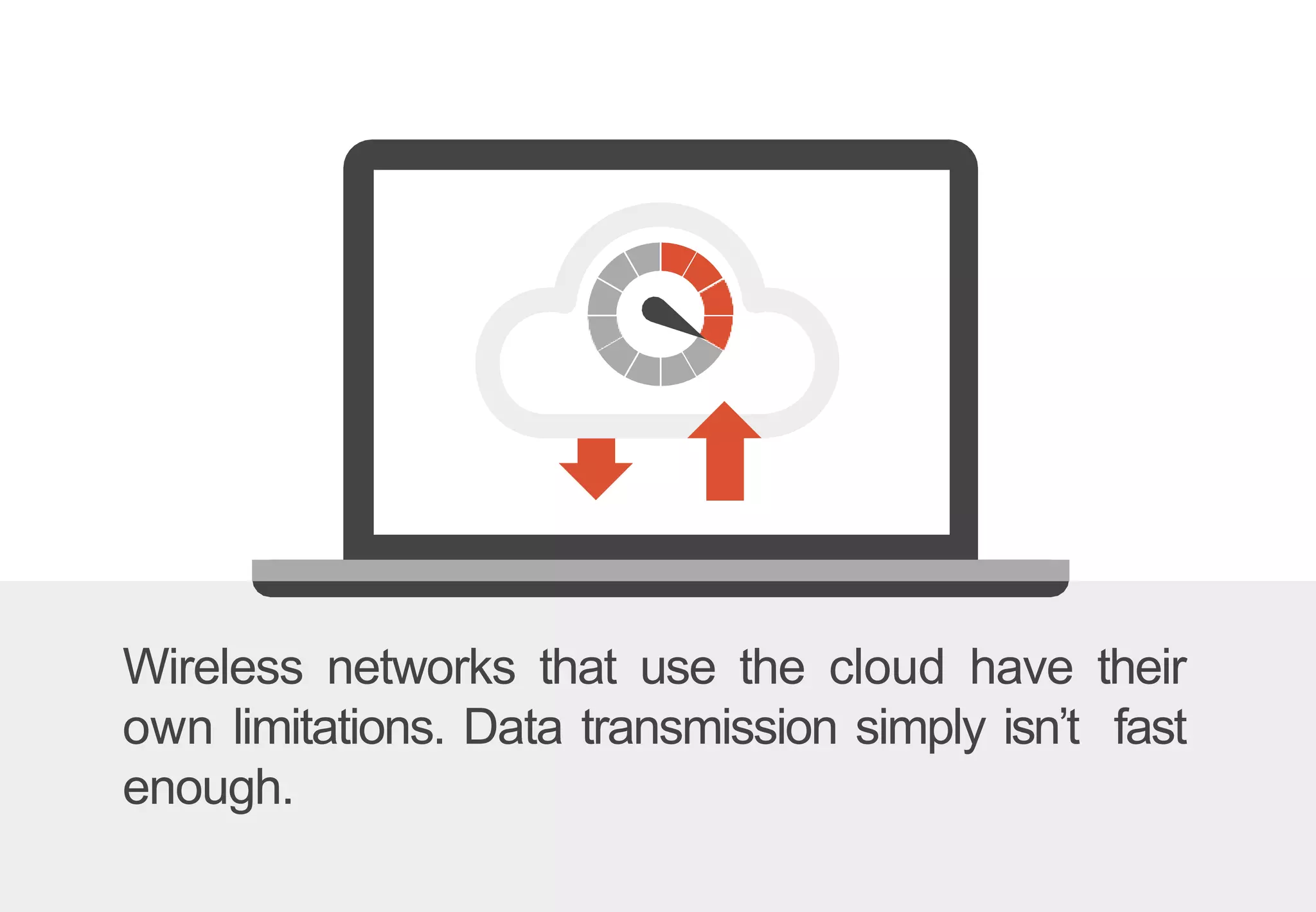 Wireless networks that use the cloud have their
own limitations. Data transmission simply isn’t fast
enough.
 