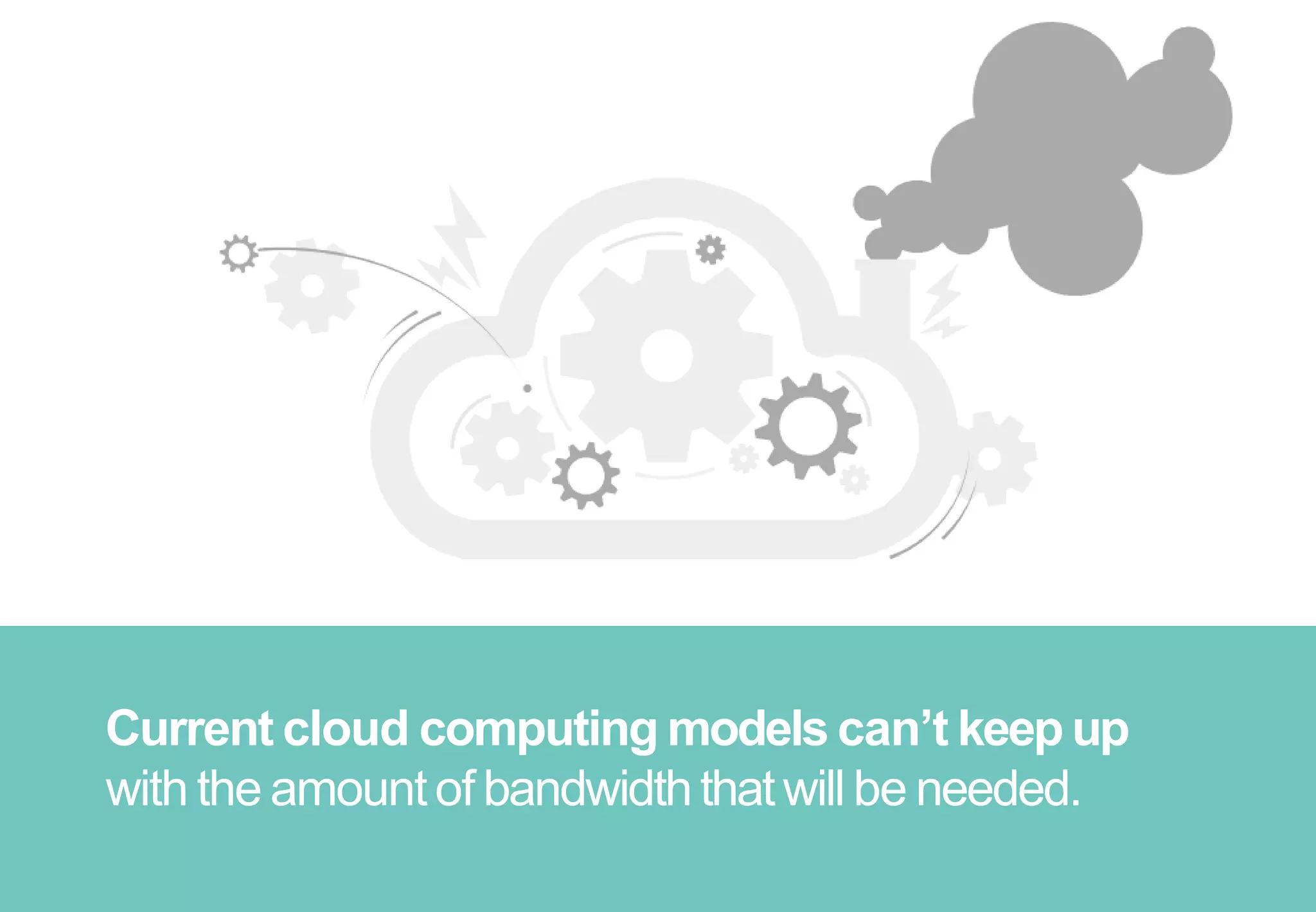 Current cloud computing models can’t keep up
with the amountof bandwidththatwill be needed.
 