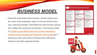 BUSINESS MODEL
▪ During the initial phase of the company, Zomato used to scan
the menu of the restaurants, keep it on the ...