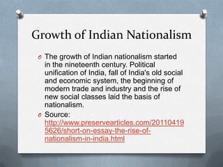 Rise of Nationalism in India | PPTX