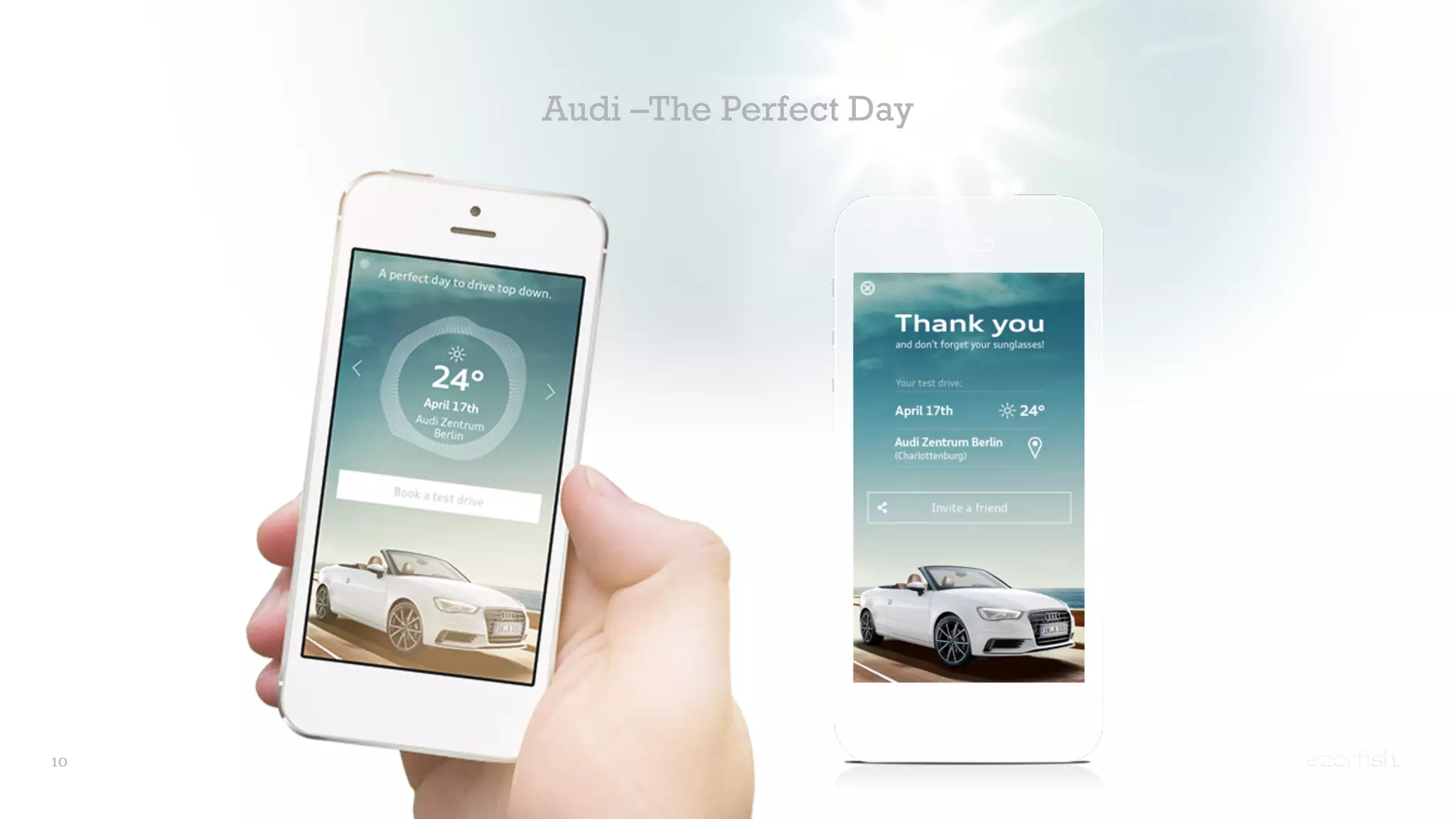 10 
Audi –The Perfect Day 
Your location 
 