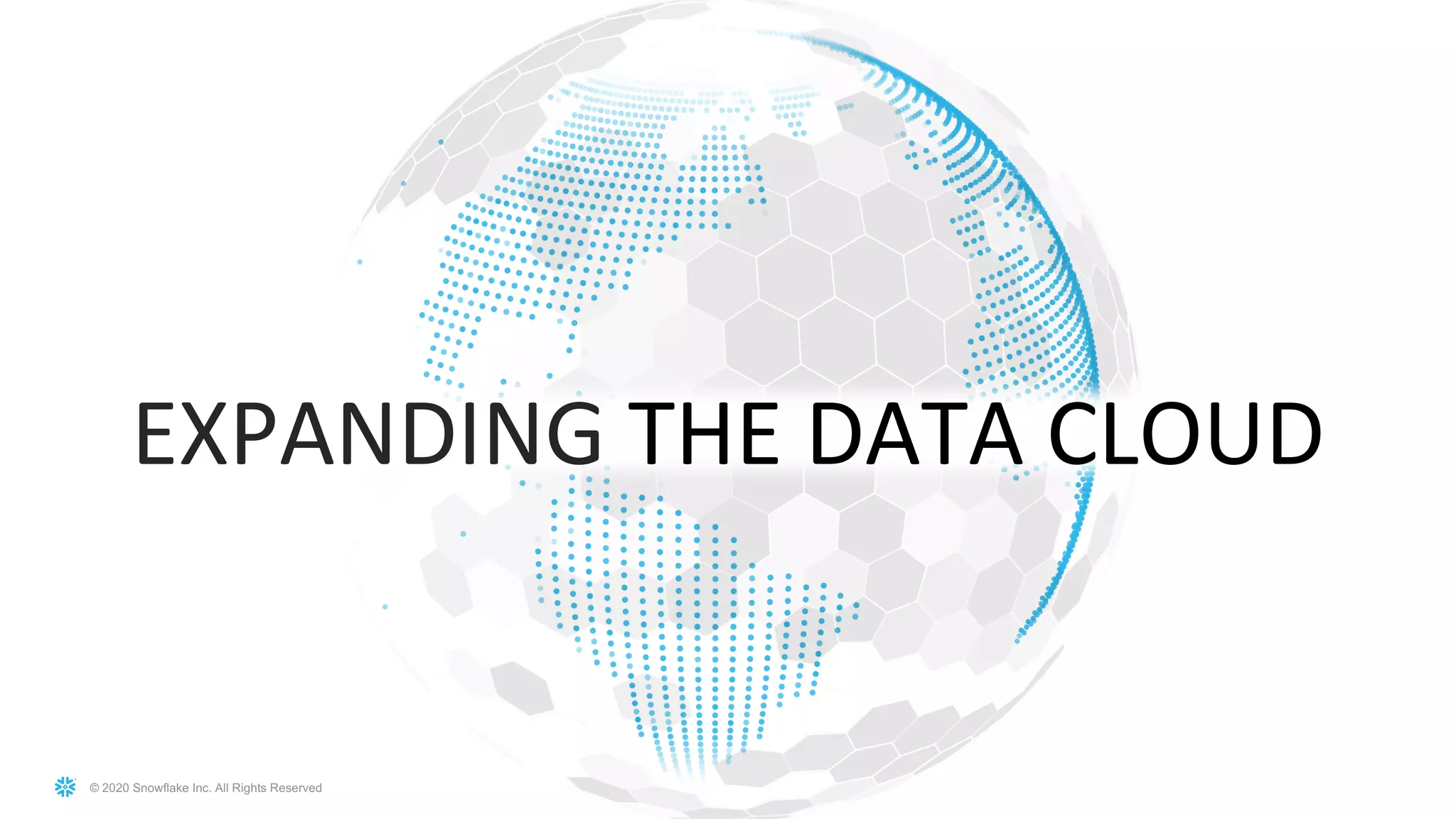 © 2020 Snowflake Inc. All Rights Reserved
EXPANDING THE DATA CLOUD
 