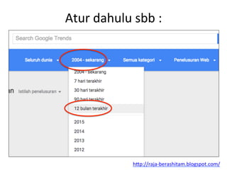 Atur	
 dahulu	
 sbb	
 :	
 
h"p://raja-­‐berashitam.blogspot.com/	
 	
 
 