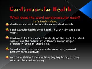 It creates positive self-esteemDiseases Caused By Lack of ExerciseExercise Can Prevent Many DiseasesCardiovascular DiseasePertains to the heart and blood vesselsHypertensionHigh blood pressureObesityWhen your body weight is 20% or more above recommended weightDiabetes (type II)When the body cannot metabolize carbohydrates because the pancreas cannot produce insulin at all  or produces insufficient amounts.
