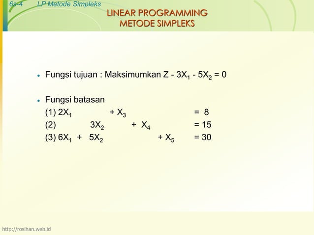 Risetoperasi 3-linear-programming-metode-simplex | PPTX