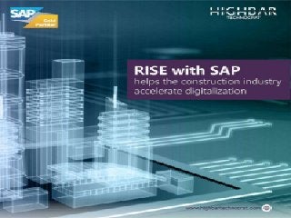 RISE with SAP Helps Construction Industry to Accelerate Digitization.Ppt