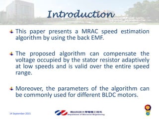 Model Reference Adaptive Control-Based Speed Control of Brushless DC ...