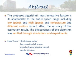 Model Reference Adaptive Control-Based Speed Control of Brushless DC ...