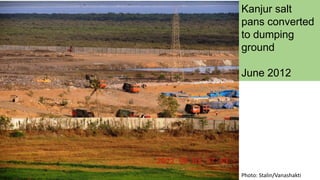 Kanjur salt
pans converted
to dumping
ground
June 2012
Photo: Stalin/Vanashakti
 