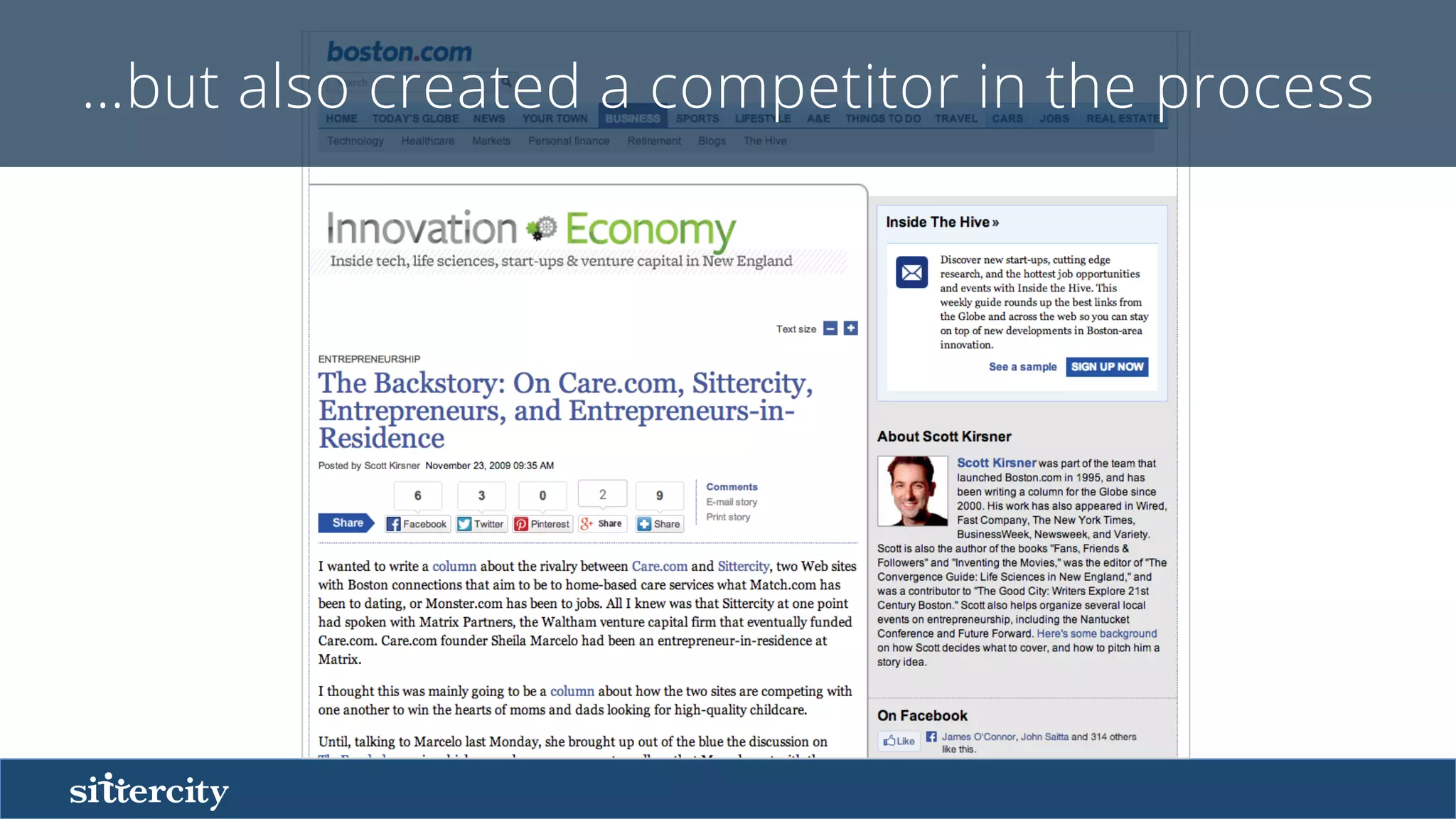 …but also created a competitor in the process
 