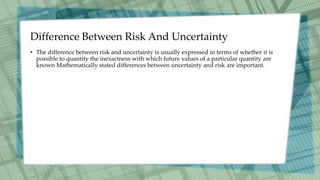 Risk and uncertainty in construction projects | POTX