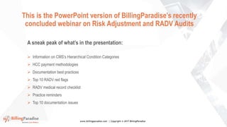 Presentation on How to Encounter CMS & HHS RADV Audits [CEU] | PPTX
