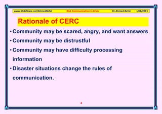 Risk and Crisis Communication CERC | PDF