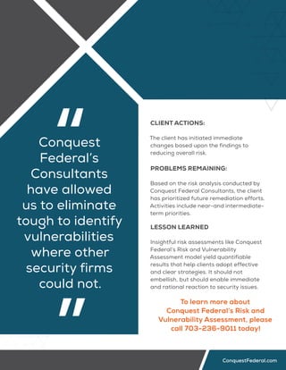 ConQuest Federal: Risk and Vulnerability Case Study | PDF