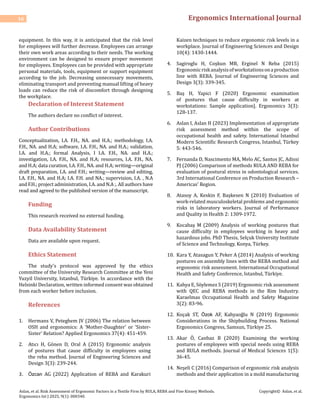 Risk Assessment of Ergonomic Factors in a Textile Firm by RULA, REBA ...