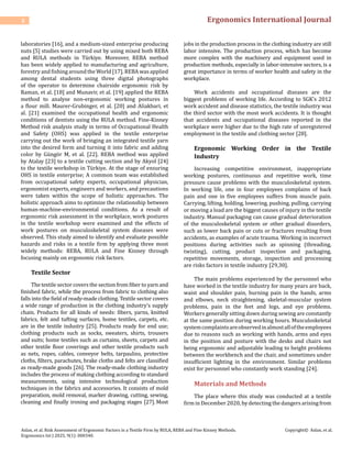 Risk Assessment of Ergonomic Factors in a Textile Firm by RULA, REBA ...