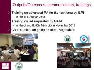 Supporting agriculture and health ministries to implement a national food safety policy based on risk-based approaches