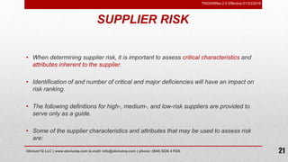 Risk based supplier qualification program | PPSX