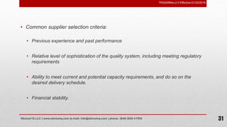 Risk based supplier qualification program | PPSX
