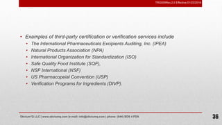 Verification Program Usp Risk based supplier qualification program | PPSX