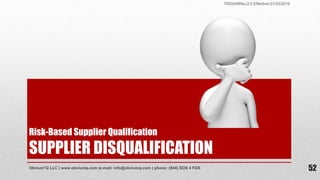 Risk based supplier qualification program | PPSX