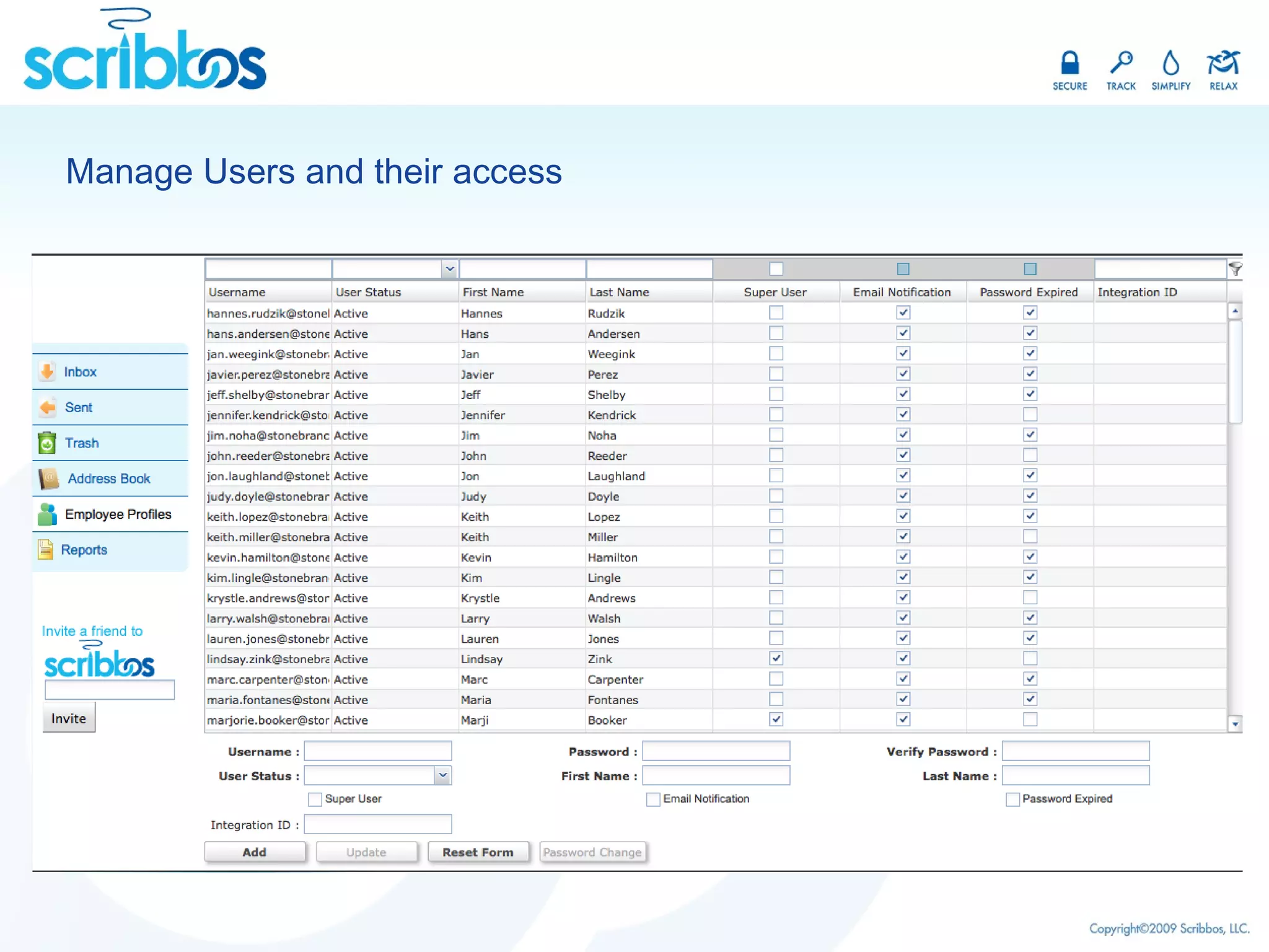 Manage Users and their access 
