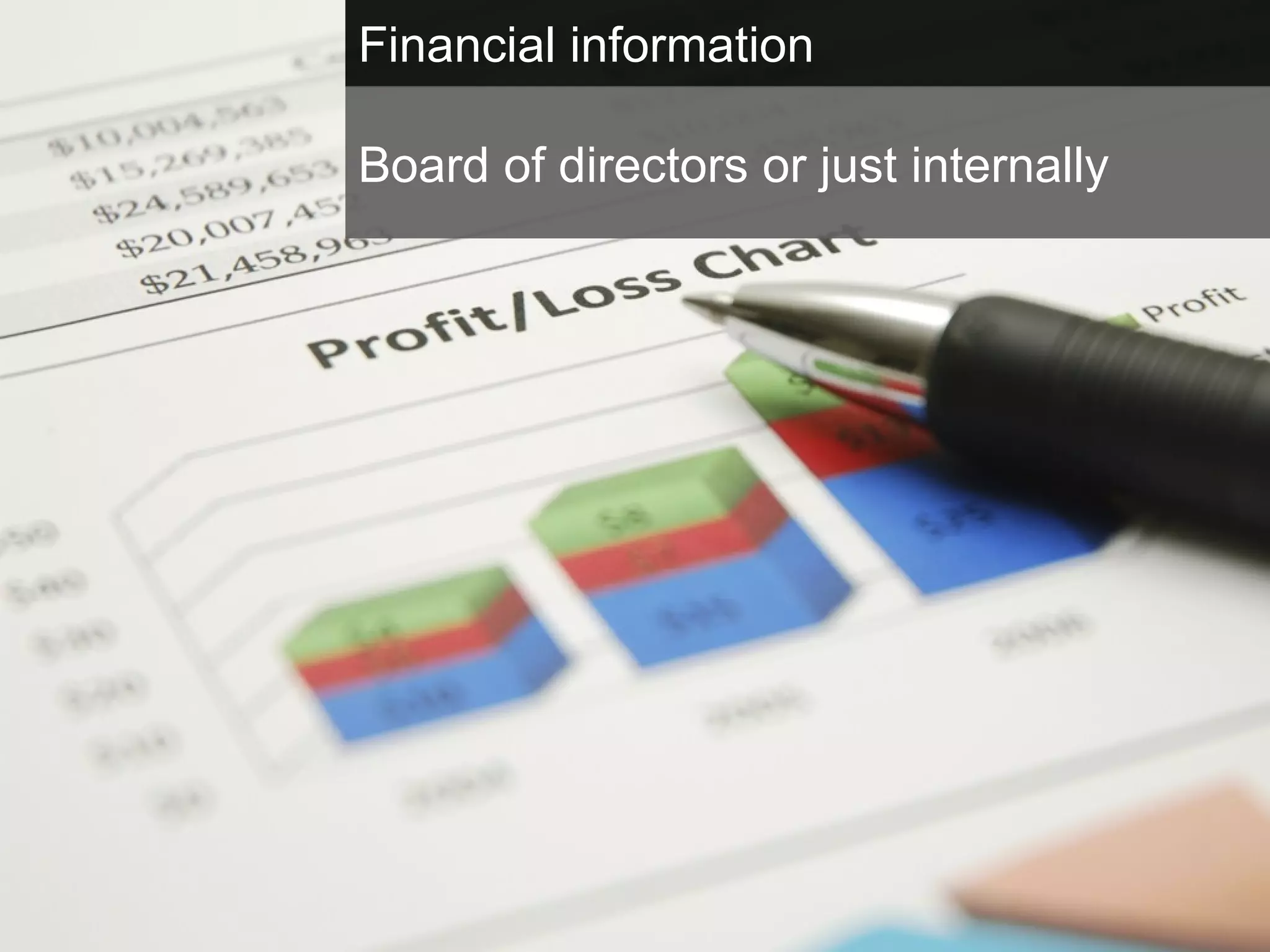 Financial information Board of directors or just internally 