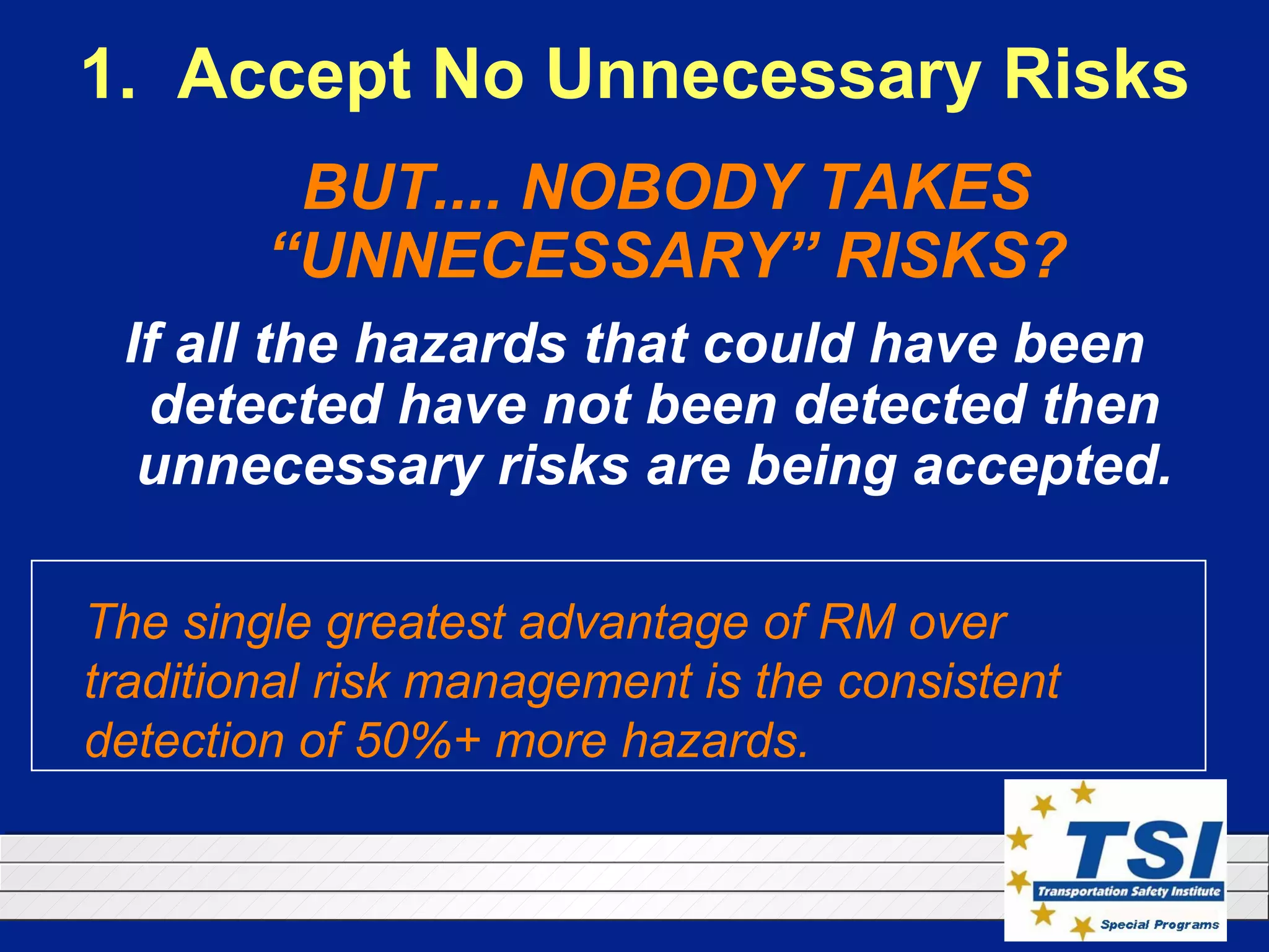 Risk Management as a Safety Program Tool | PPT | Business ...