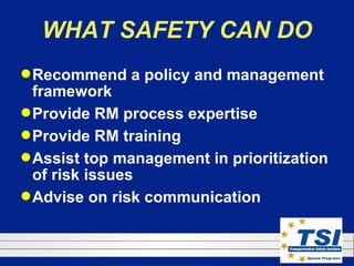 Risk Management as a Safety Program Tool | PPT