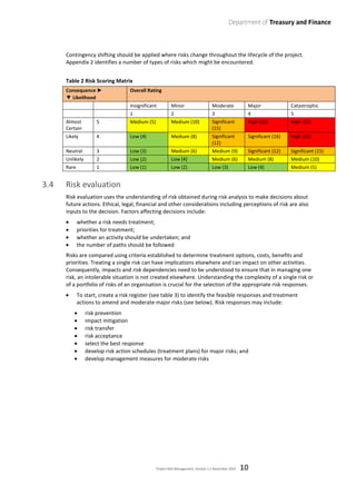 Project Risk Management Guideline - Victorian Department of Treasury | PDF