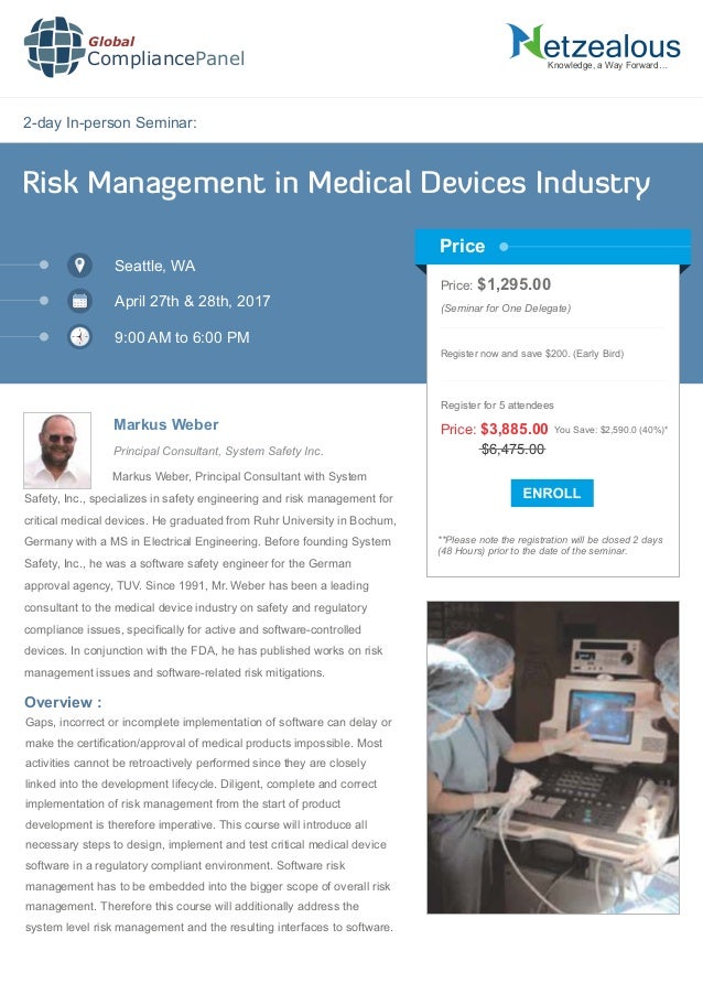 Risk managementmedicaldevicesseattlewa