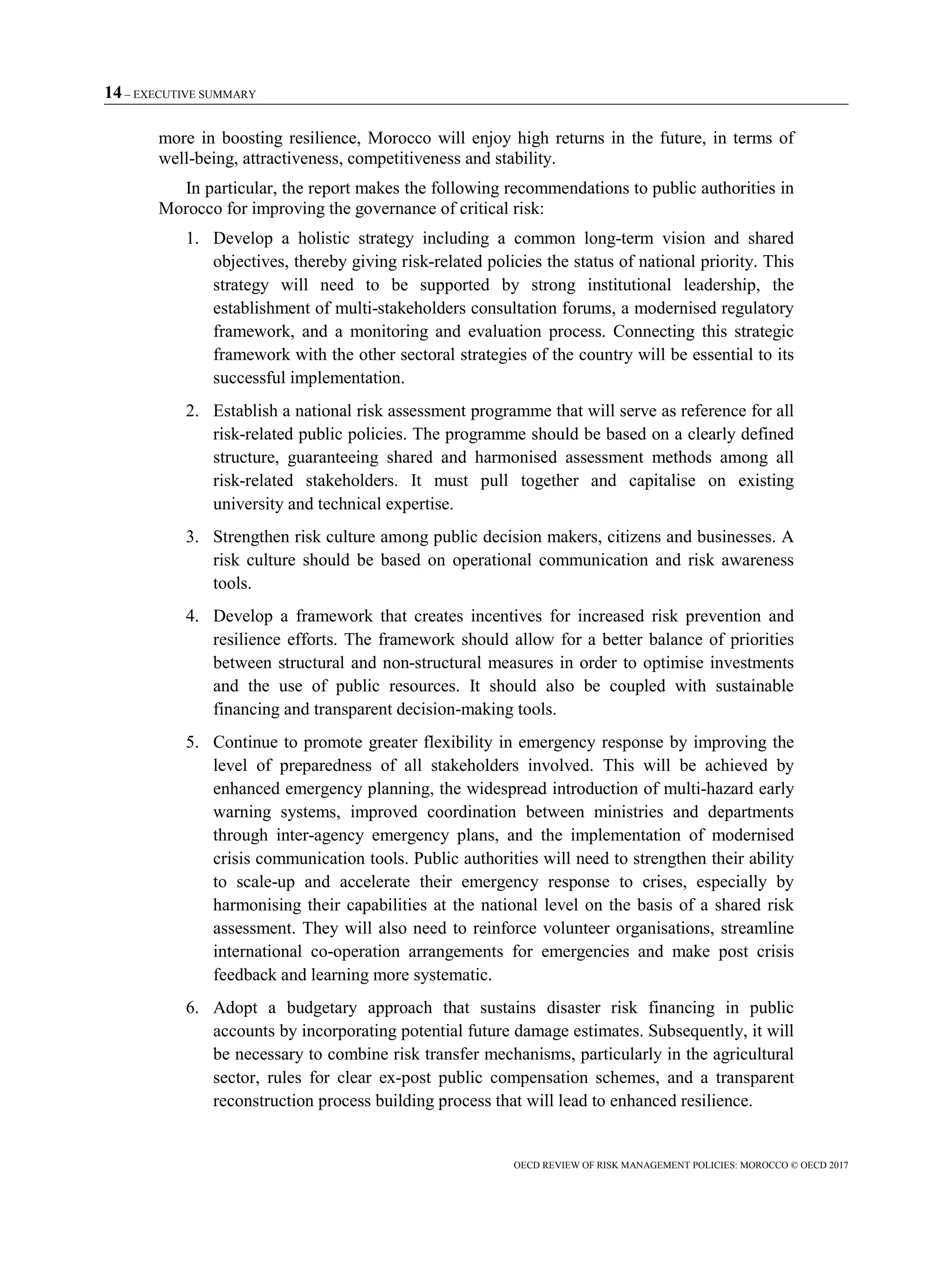 OECD Review of Risk Management Policies in Morocco | PDF | Political ...