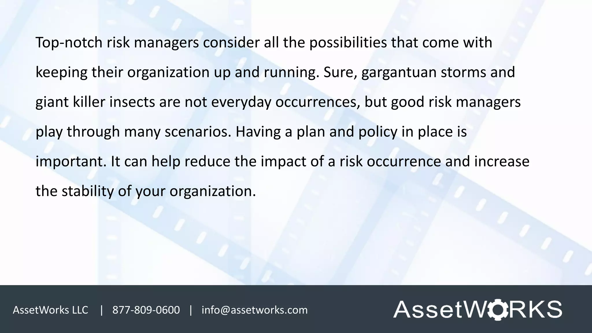 Films About Risk Controls Risk management in the movies | PDF