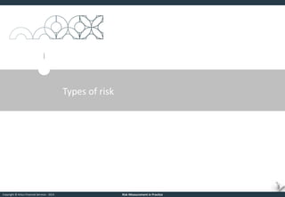 Copyright © Arkus Financial Services - 2014 
Risk Measurement in Practice 
Types of risk  