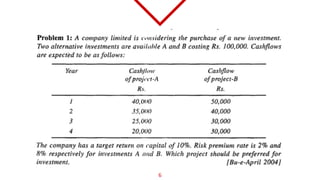 Discount Rate Problem Example Risk Adjusted Discount Rate- Meaning, Example and Problems | PPTX