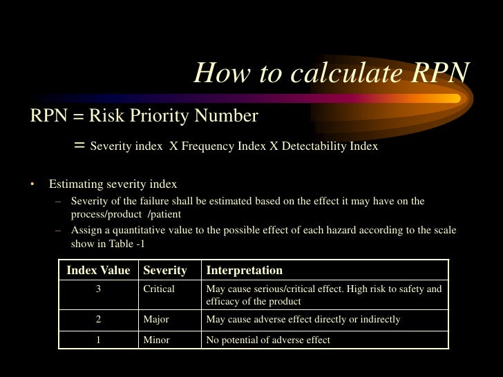 risk probability number rpn