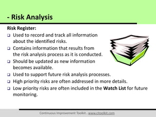 Analysing Risk Rigisters Risk Analysis | PDF