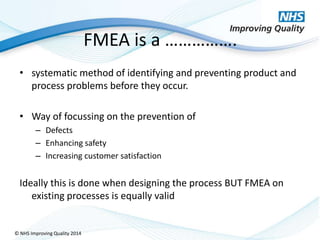 Risk analysis and control nhsiq 2014 | PPT