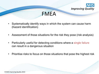 Risk analysis and control nhsiq 2014 | PPTX