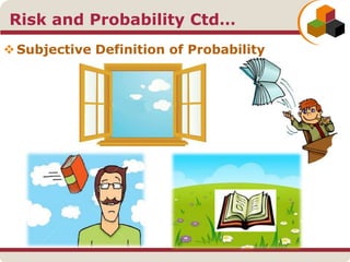 Subjective Definition of Probability
Risk and Probability Ctd…
 