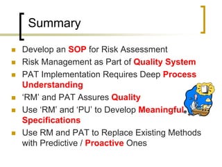 Pat Risk Based Approach Risk Analysis Pat New | PPT