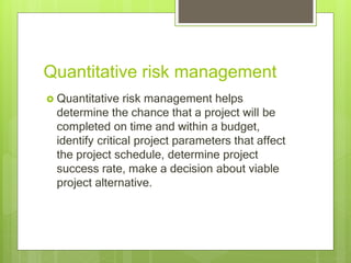 Quantification of Risks in Project Management | PPTX