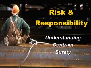 Risk &
Responsibility
Understanding
Contract
Surety
 